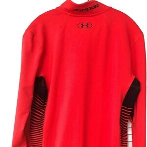 UNDER ARMOUR Womens 1/4 Zip Shirt Jacket‎ ColdGear Performance Waffle Orange S